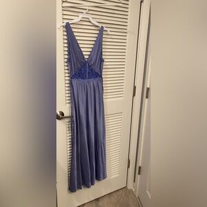 Reformation Inara Silk Dress- Custom Dyed Periwinkle Blue Midi